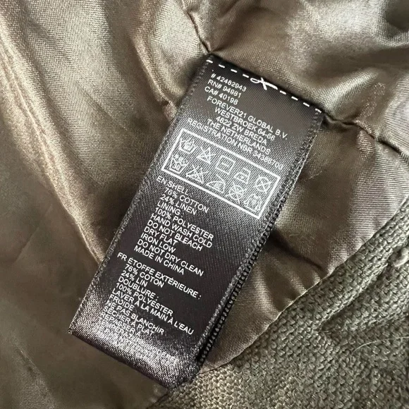 Forever21 Studded Denim Blend Women’s Vest in a muted olive green M - Picture 5 of 6